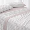 Juego de Sábanas Burrito Blanco Diseño 139 Rosa