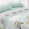 Juego de Sábanas Burrito Blanco Diseño 107 Menta 90cm