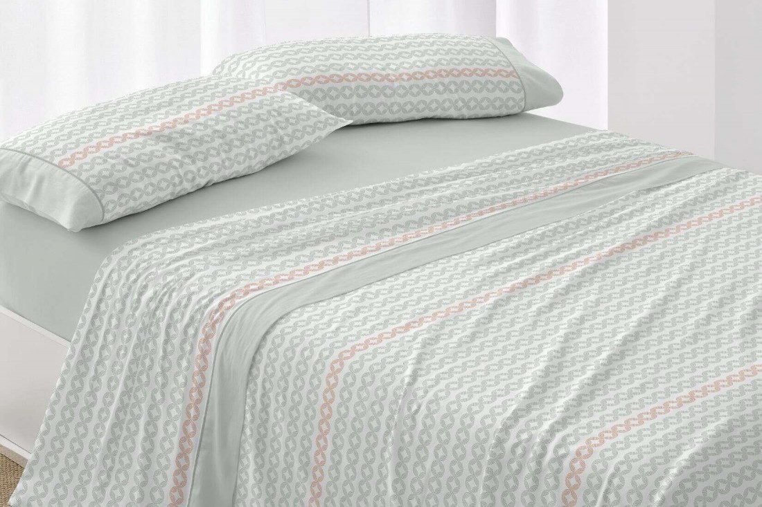 Juego de Sábanas Burrito Blanco Diseño 542 Menta