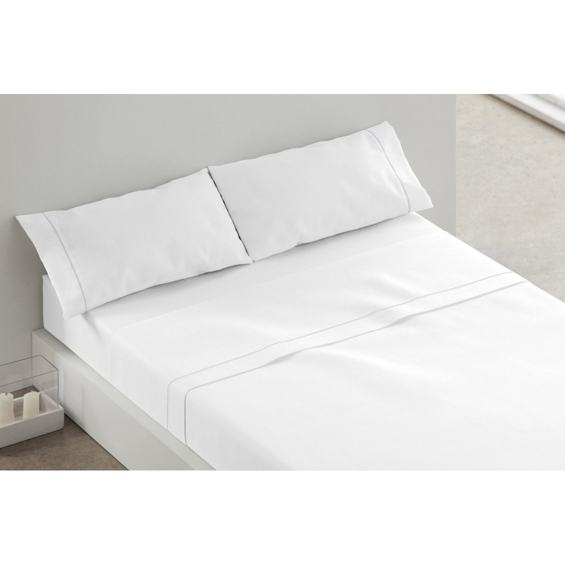 Juego de Sábanas Premium Lienzo Dorado Blanco liso